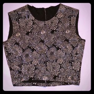 Vintage black , gold and silver embroidered top.